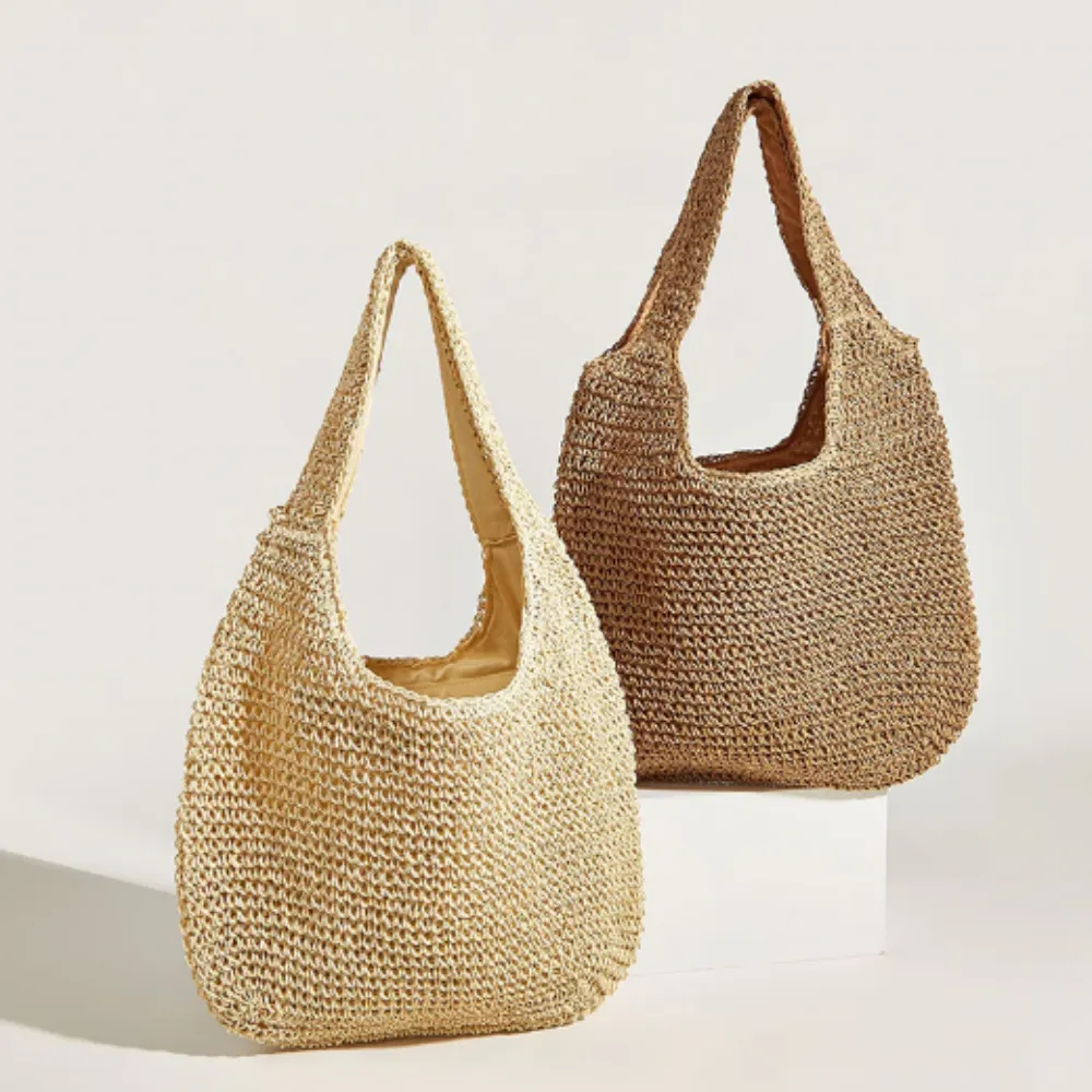 Summer Shoulder Straw Tote