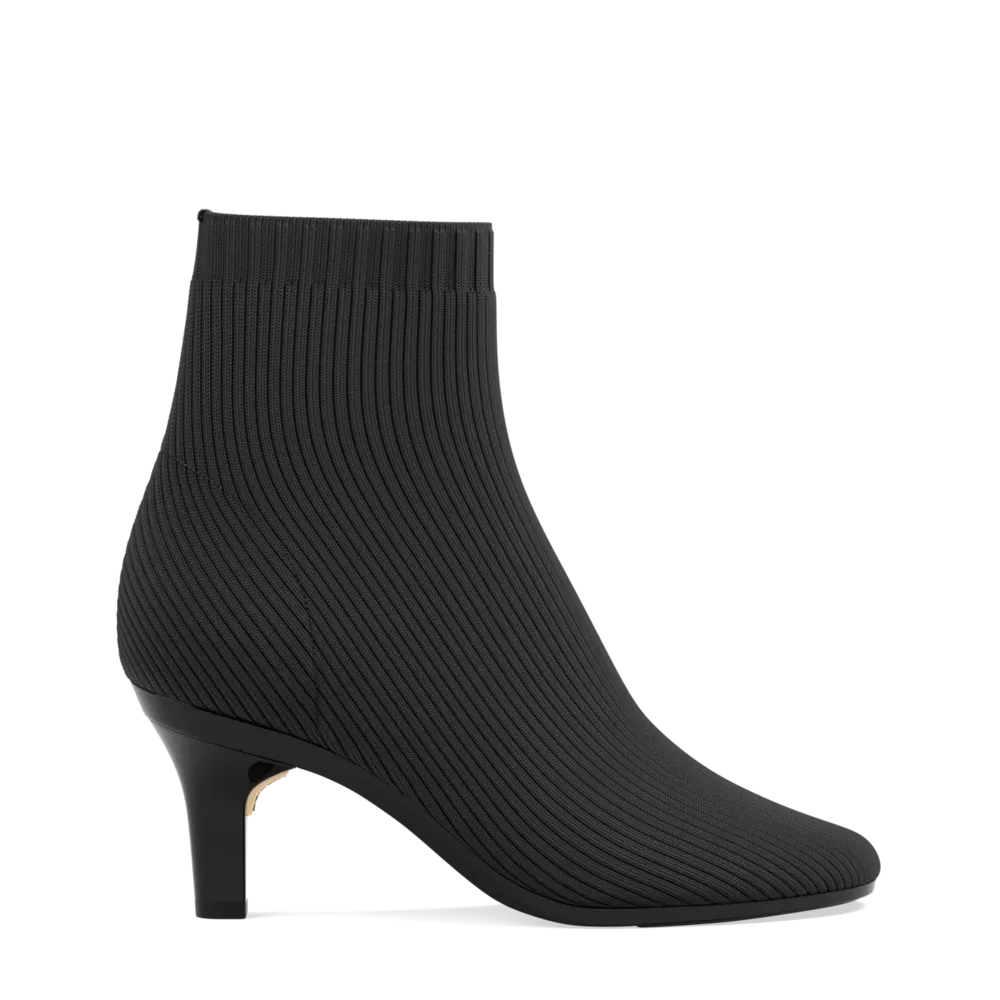 The Josie Bootie - Coal Knit 3 Stiletto