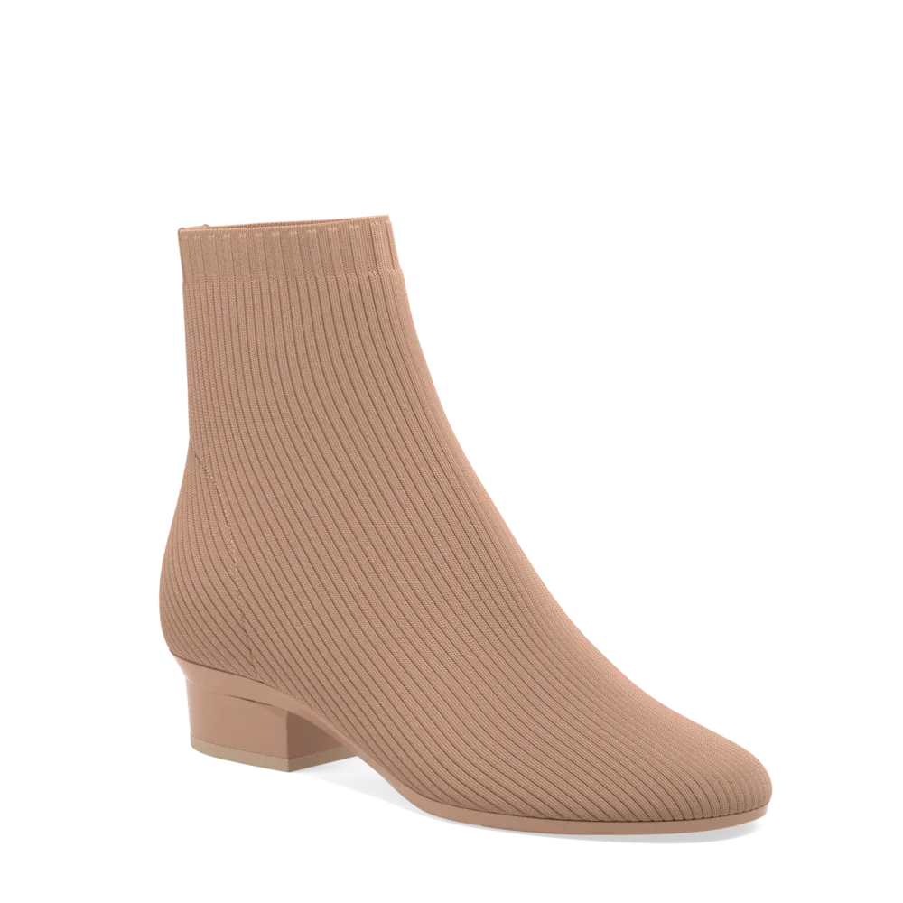 The Josie Bootie - Latte Knit 3 Stiletto