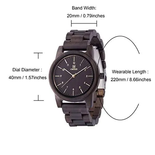 UWOODPro™ Men's Handmade Wood Watch - Minimalist Analog Wooden Watch