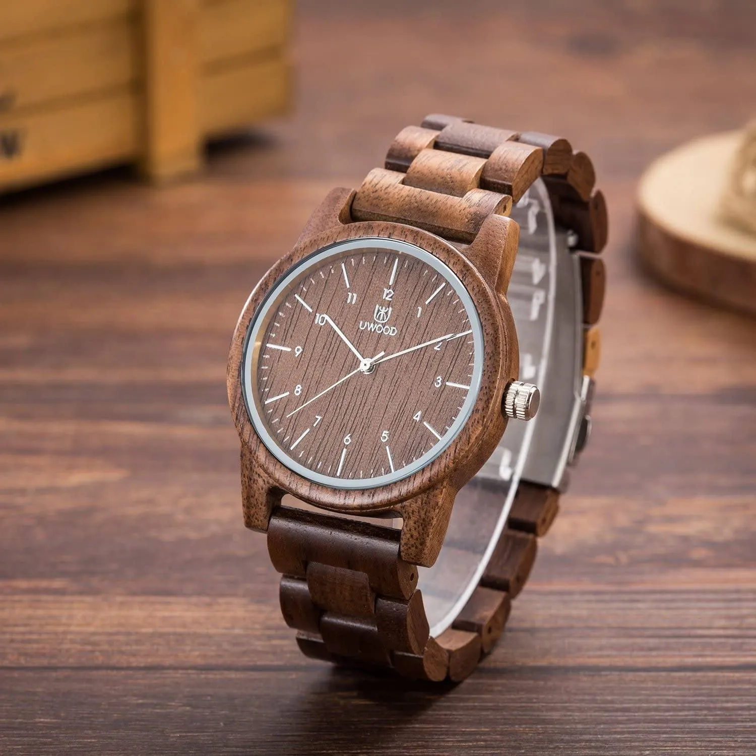 UWOODPro™ Men's Handmade Wood Watch - Minimalist Analog Wooden Watch