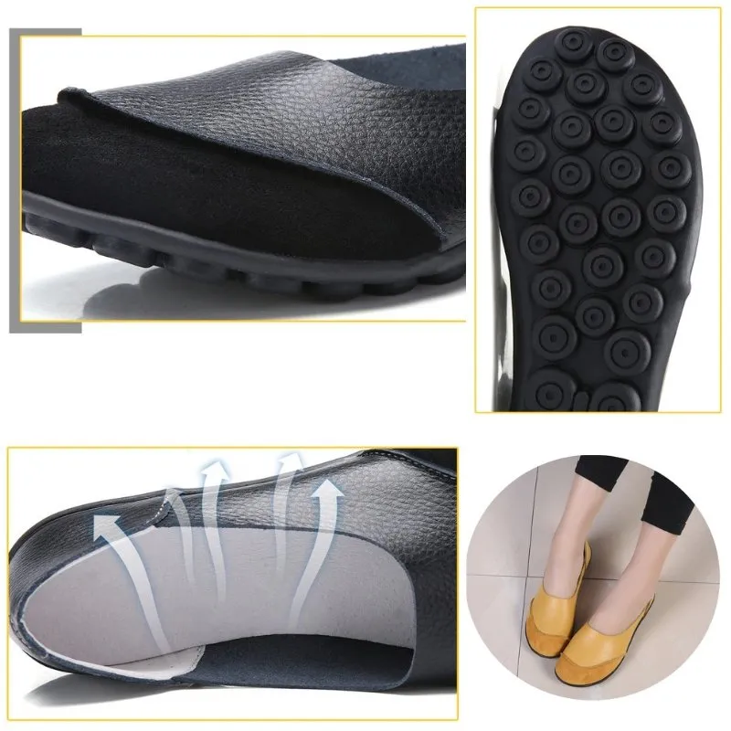 Women's Moccasins Soft Leather Flats for Bunions