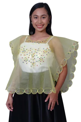 Yellow Kimona Filipiniana Top - Yvonne JK16